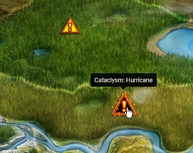 Disasters and Cataclysms on the map